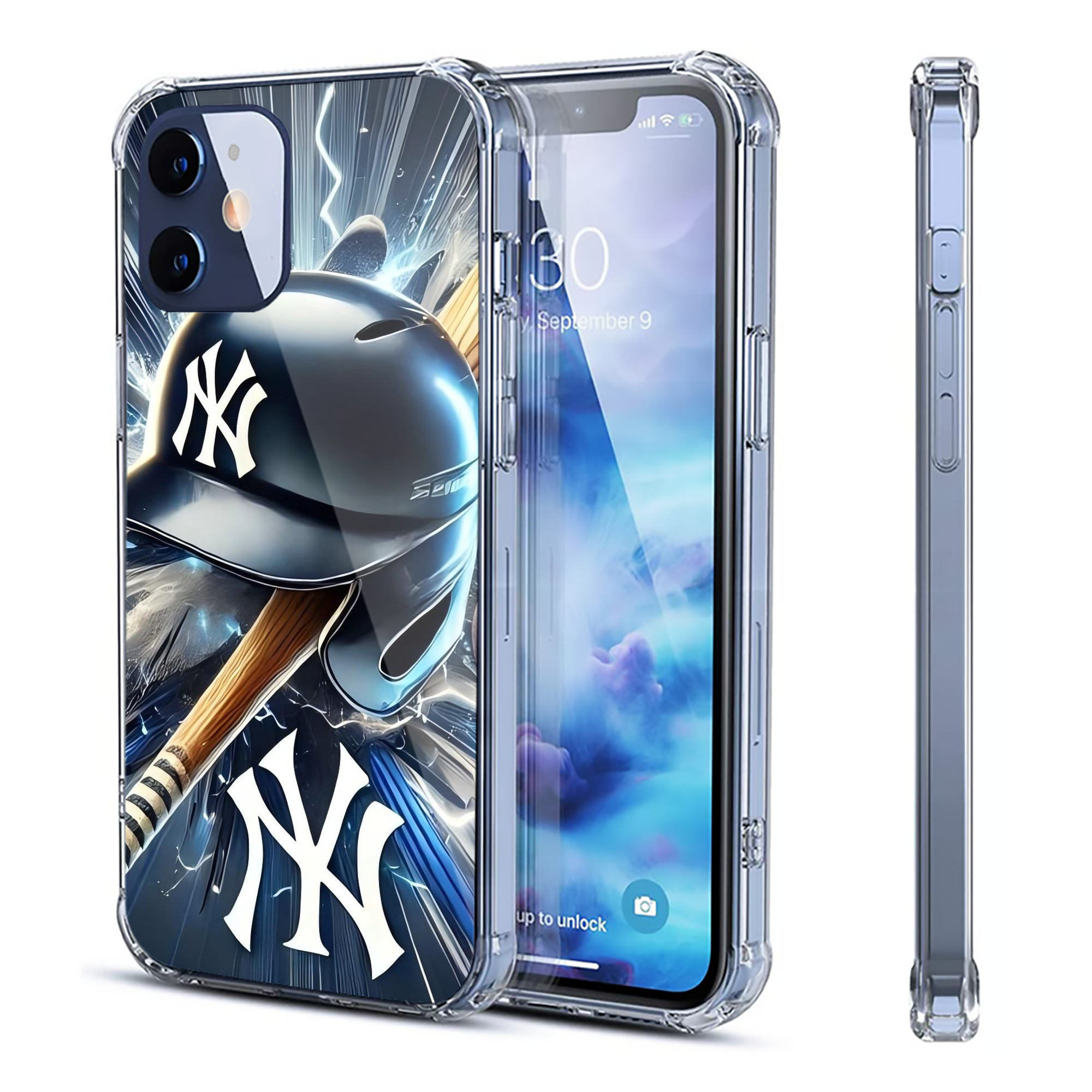 New York Yankees 264 Clear IPhone 12 Case – Soft TPU With UV Print – Enhanced Drop Protection, Precise Fit, Anti-Fingerprint, Customizable Design, Scratch-Resistant, Yellow-Resistant